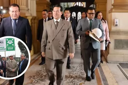 Eduardo Arana lleg al Congreso para reunirse con Salhuana