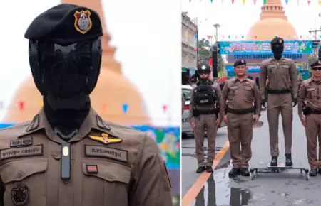 Tailandia presenta robot policía con inteligencia artificial.