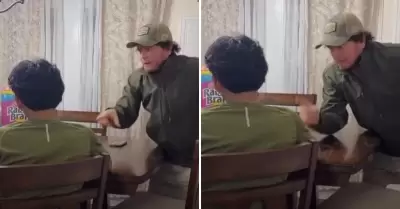 Padre regaña a su hijo por hacer bullying en el colegio