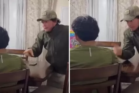 Padre regaa a su hijo por hacer bullying en el colegio
