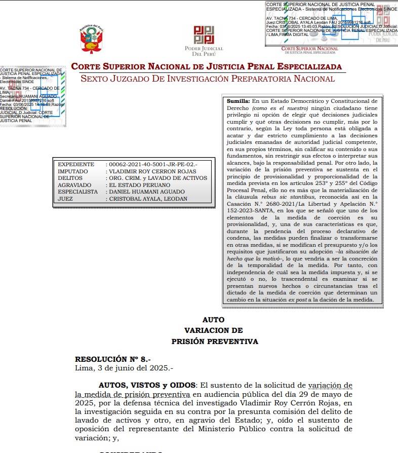 Fallo del Poder Judicial