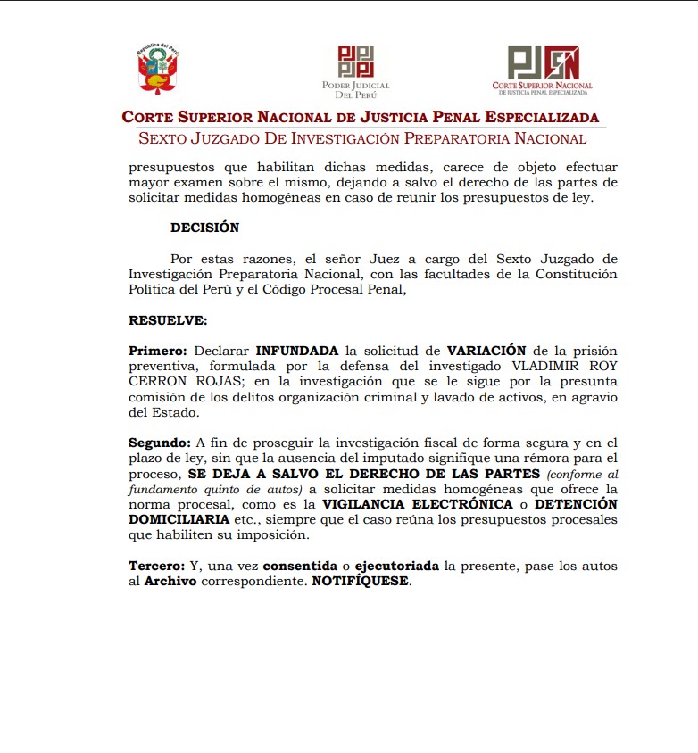 Fallo del Poder Judicial