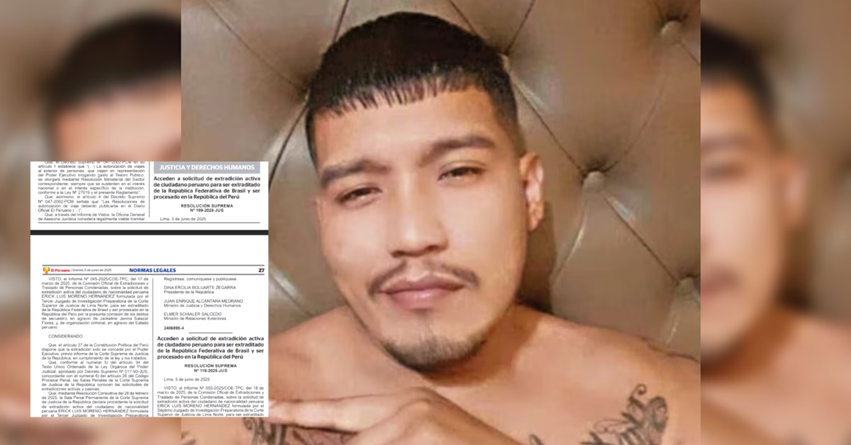 'El Monstruo': Gobierno inicia trámites para solicitar la extradición de Erick Moreno Hernández