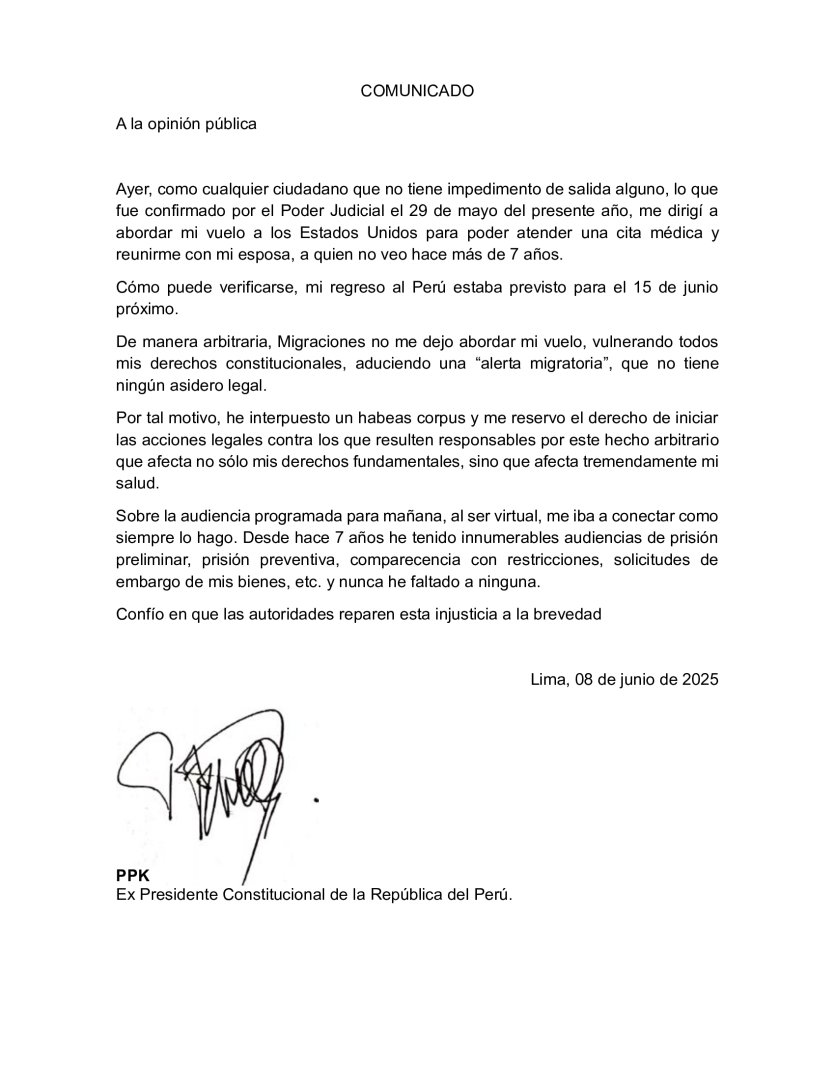 Comunicado de PPK