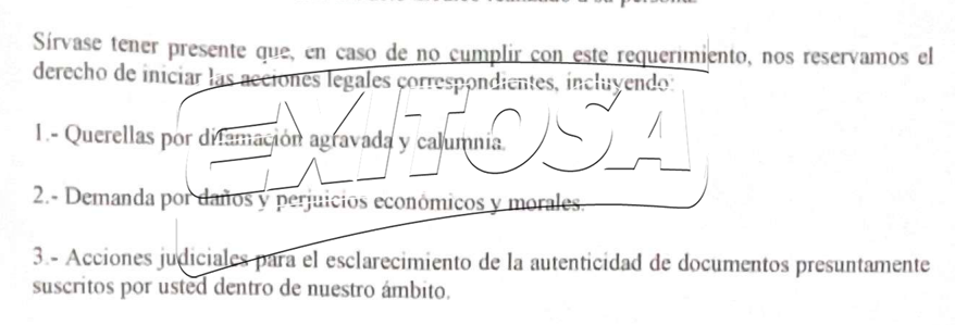 Mario Cabani advierte demanda contra Dina Boluarte.
