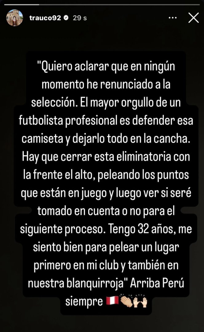 Miguel Trauco descarta haber renunciado a la Seleccin Peruana.