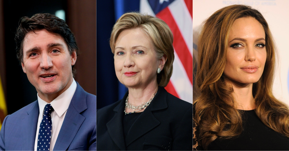 Trudeau, Clinton y Jolie.