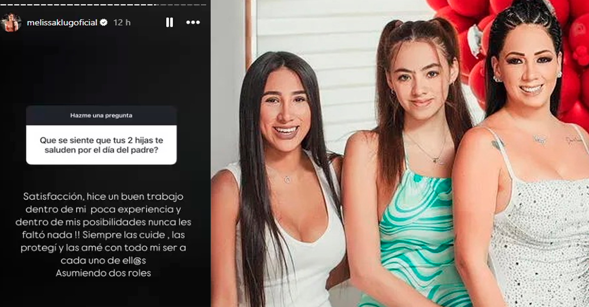Mensaje de Melissa Klug por saludo de sus hijas por el 'Da del Padre'.