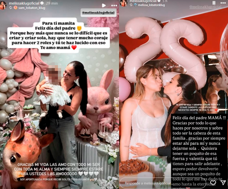 Hijas de Melissa Klug ignoran a Abel Lobatn y la homenajean por 'Da del Padre'.