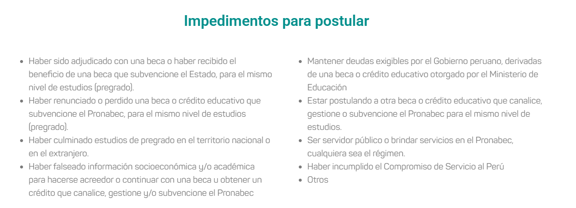 Pronabec revela quines no pueden postular a la Beca Inclusin.