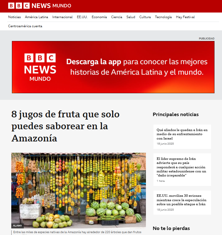 Frutas de la Amazona peruana cautivaron a BBC