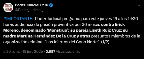poder judicial programa audiencia contra el monstruo