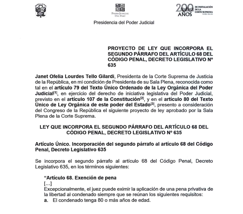 Proyecto de ley del PJ