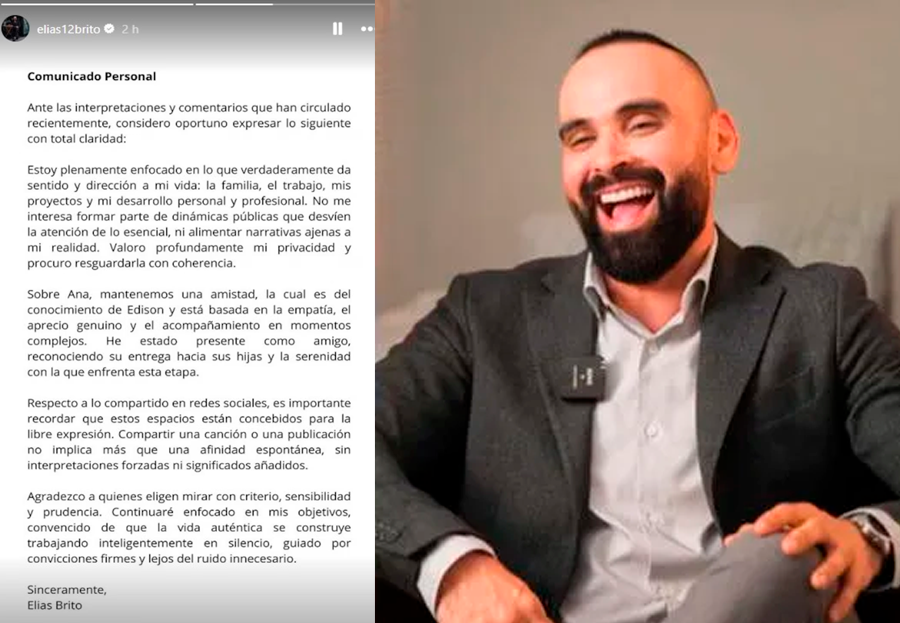 Elas Brito lanza comunicado sobre su vnculo con Ana Siucho.