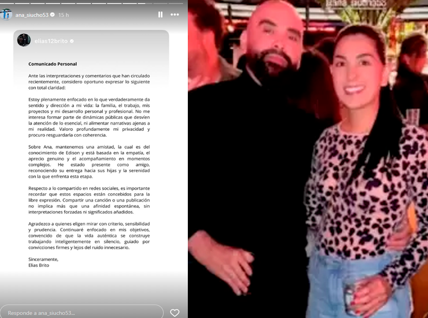 Ana Siucho respalda comunicado de su amigo, el empresario Elas Brito, y descarta romance.