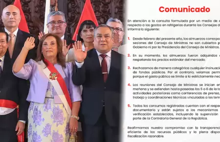 PCM se pronuncia sobre banquetes en Consejo de Ministros.