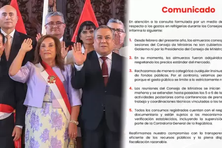 PCM se pronuncia sobre banquetes en Consejo de Ministros.