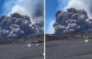 Volcn Etna entra en erupcin: Potente explosin obliga a turistas a huir de la zona