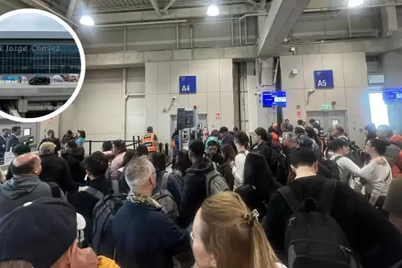 Caos en Aeropuerto Jorge Chvez