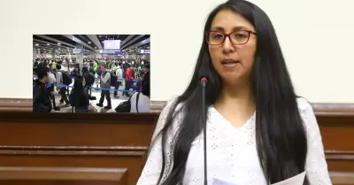 Ruth Luque también fue afectada por el caos en el Jorge Chávez.