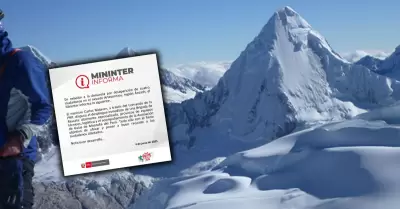 Mininter despliega brigada de rescate para ubicar desaparecidos en nevado Arteso