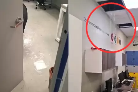 Filtracin de agua en oficina de aeropuerto.
