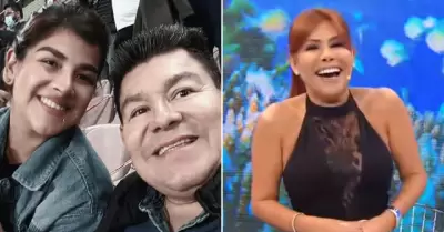 Dilbert Aguilar, su esposa y Magaly Medina.