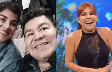 Dilbert Aguilar, su esposa y Magaly Medina.