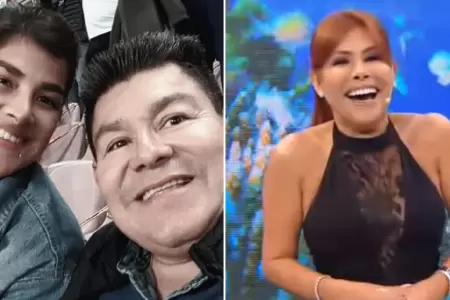 Dilbert Aguilar, su esposa y Magaly Medina.