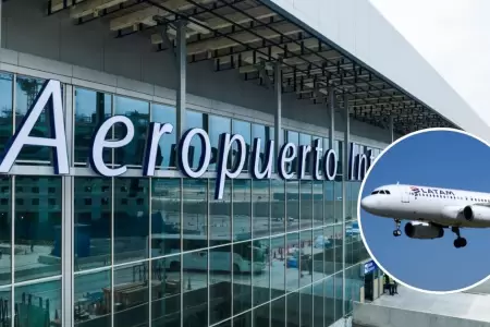 Pasajeros no pudieron bajar de aviones por falta de buses en Jorge Chvez.