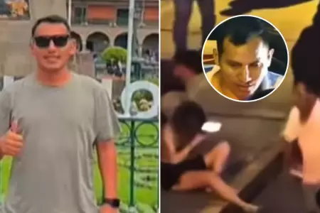 Polica agredi a mujer en Cusco.