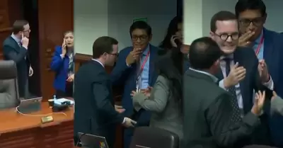 Alejandro Cavero y bancadas de izquierda del Congreso.