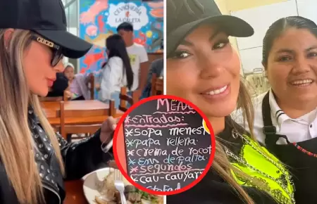 Pamela López defiende su menú de 13 soles.