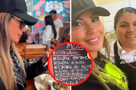 Pamela Lpez defiende su men de 13 soles.