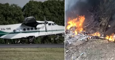 Avión de Guatemala se estrella en Chiapas.