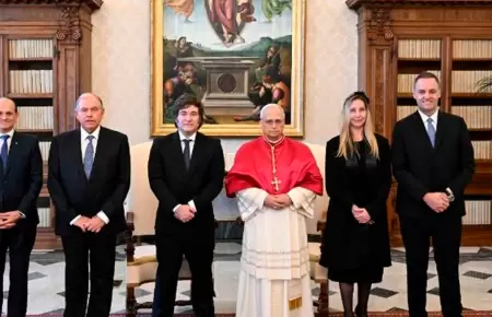 Papa Len XIV junto al presidente de Argentina, Javier Milei.