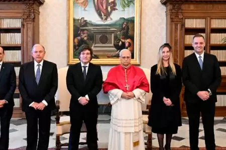 Papa Len XIV junto al presidente de Argentina, Javier Milei.