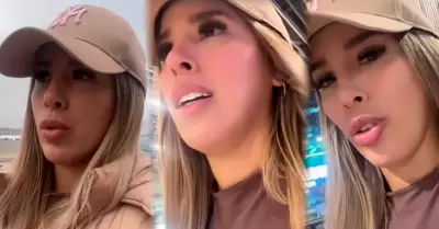 Yahaira Plasencia en aeropuerto Jorge Chvez.