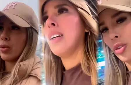 Yahaira Plasencia en aeropuerto Jorge Chvez.