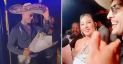 Paul Michael sorprende con serenata a Pamela López por su cumpleaños.