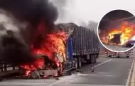 Barranca: Choferes logran salvarse tras incendio de dos trileres en Panamericana Norte