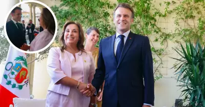 Dina Boluarte se reunió con Emmanuel Macron en Francia