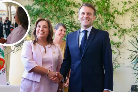 Dina Boluarte se reuni con Emmanuel Macron en Francia
