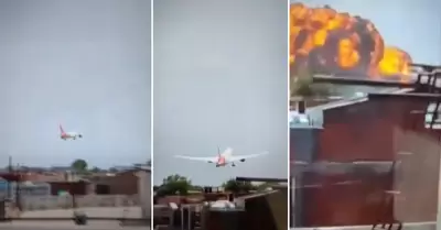 Avión con más de 240 pasajeros se estrella en India.