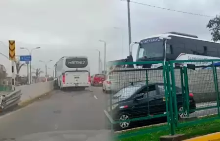 Bus choca contra muro de acceso al terminal del aeropuerto Jorge Chvez.