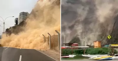 Desprendimiento de rocas tras sismo.