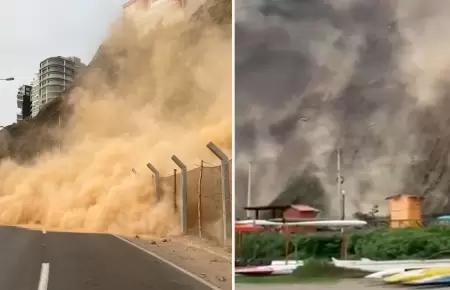 Desprendimiento de rocas en Costa Verde tras sismo de 6.1.