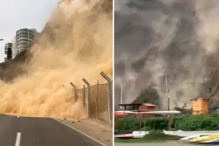 Desprendimiento de rocas en Costa Verde tras sismo de 6.1.