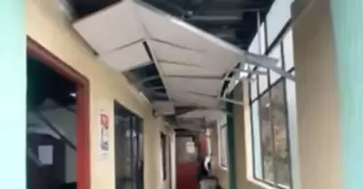 Techo de la Depincri de Los Olivos colapsó por sismo en Lima y Callao.