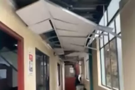 Techo de la Depincri de Los Olivos colaps por sismo en Lima y Callao.